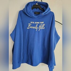 Homme Femme Hotel Beverly Hills Royal Blue Hoodie Size XXXL